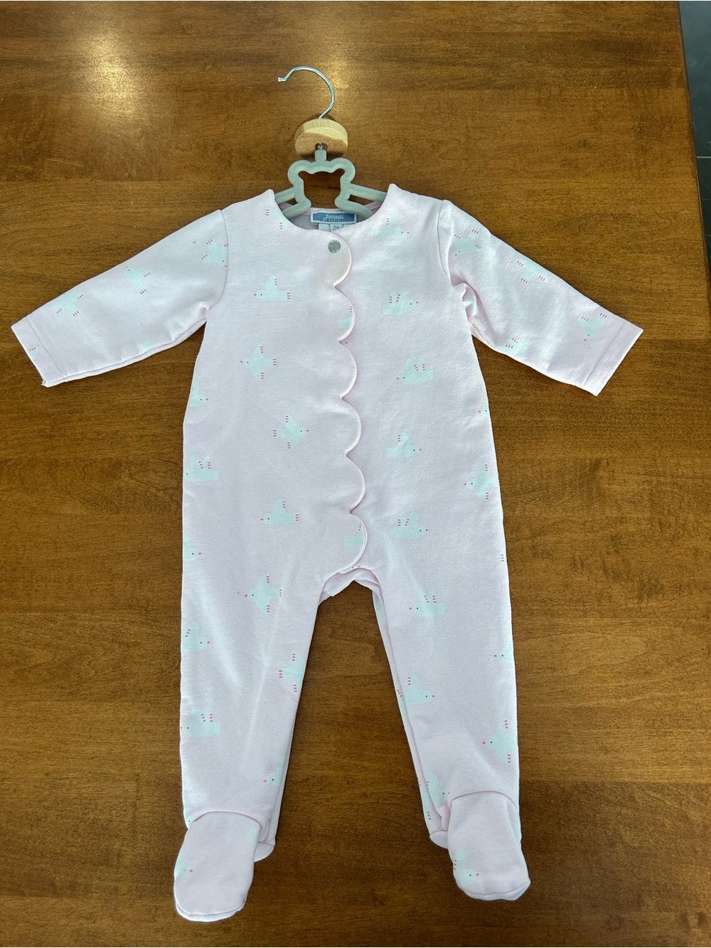 Jacadi Baby Girls' Pink Footed One-Piece Sleeper size 6 months